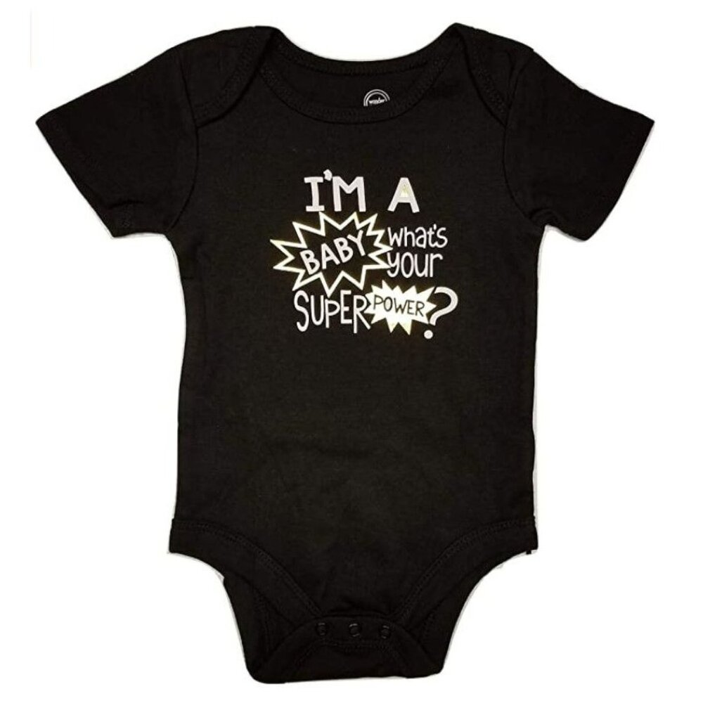 I'm a Baby What's Your Super Power? Baby One Piece Bodysuit Shirt 24 mos LH4319